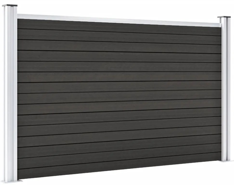 Painel de vedação para jardim 180x105 cm WPC cinzento