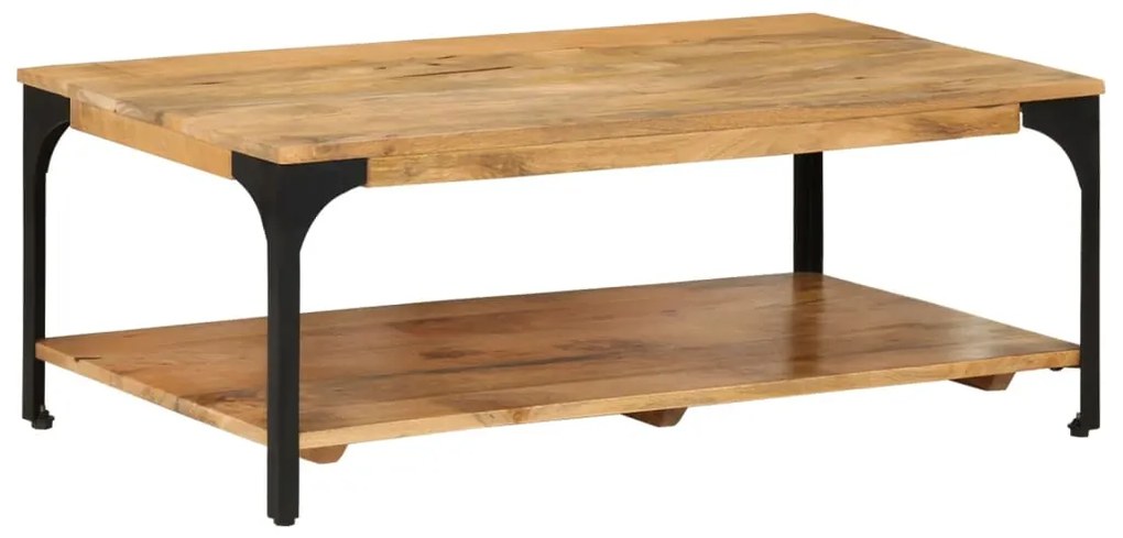 Mesa de centro 2 prateleiras 100x55x38cm mangueira maciça e aço