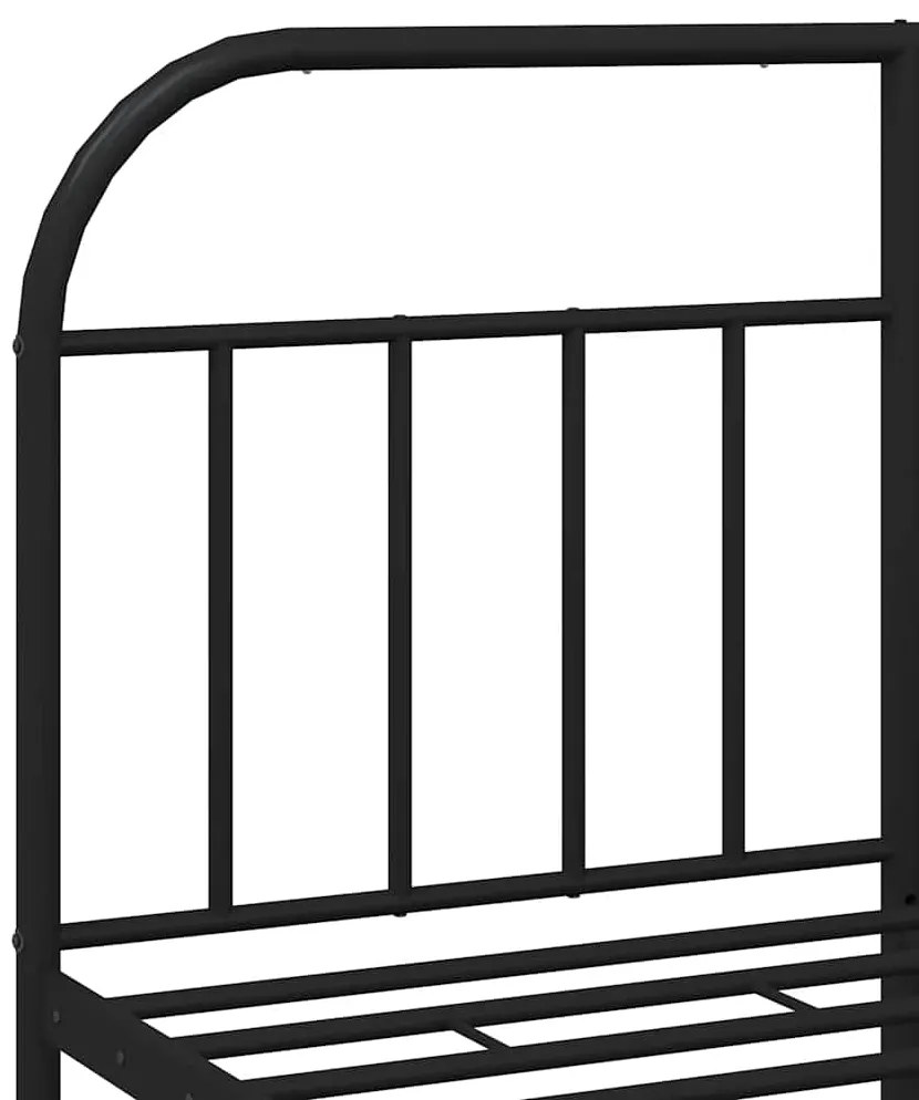 Estrutura de cama com cabeceira 135x190 cm metal preto