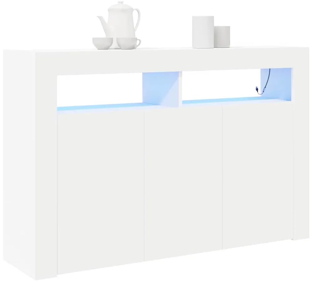 Aparador Branco Branco Madeira de Engenharia 116 x 30 x 75 cm