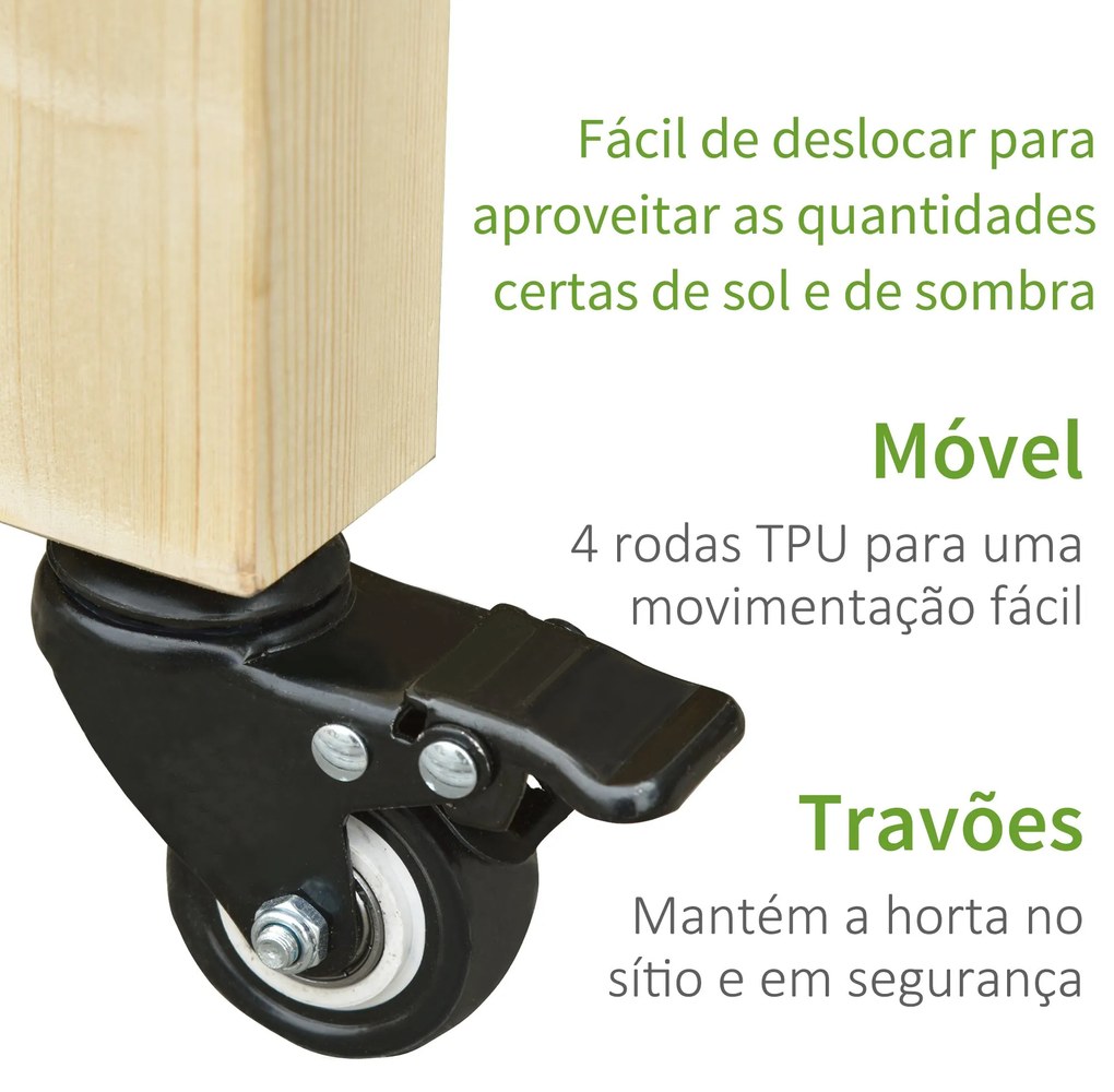 Horta Vertical Mesa de Cultivo Elevada com Prateleira Tecido Geotextil