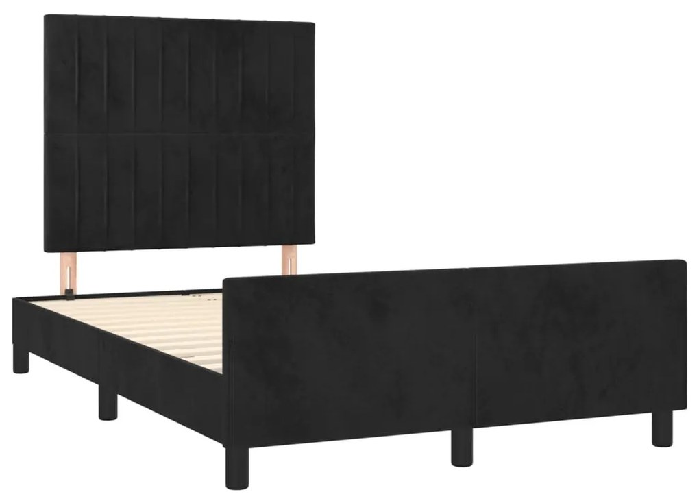 Estrutura de cama sem colchão 120x200 cm veludo preto