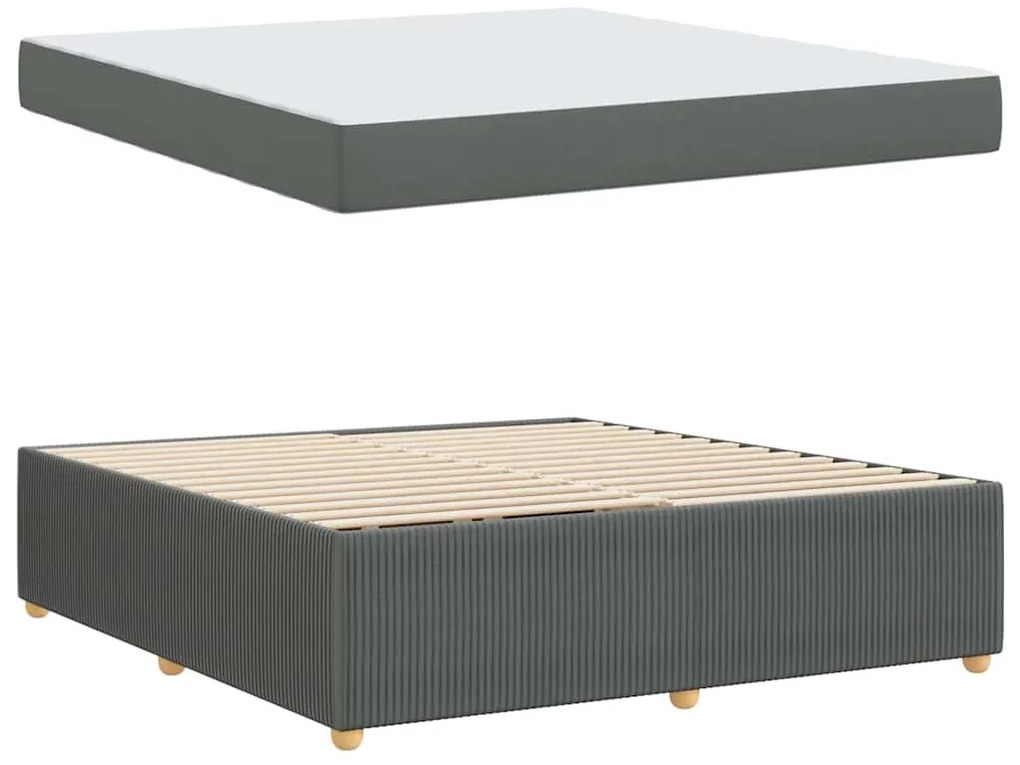 Estrutura da Cama Outros Cinzento escuro 180 x 200 cm tecido