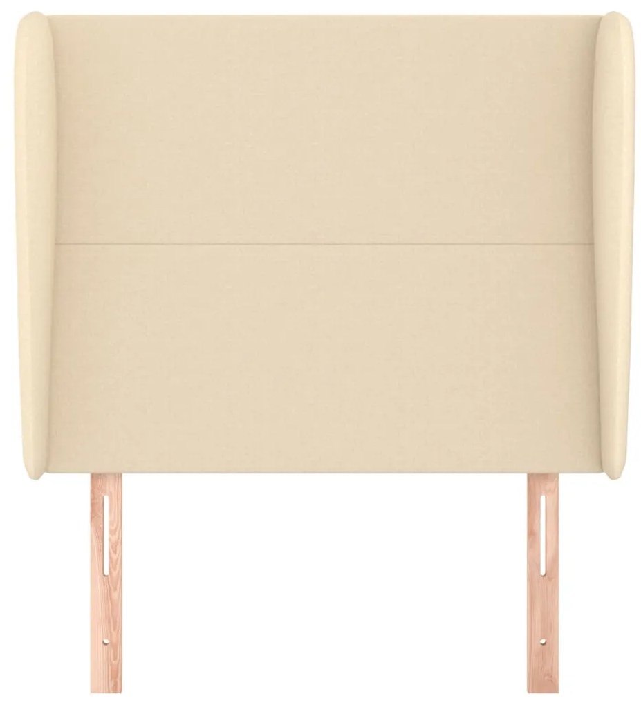Cabeceira de cama c/ abas tecido 103x23x118/128 cm creme