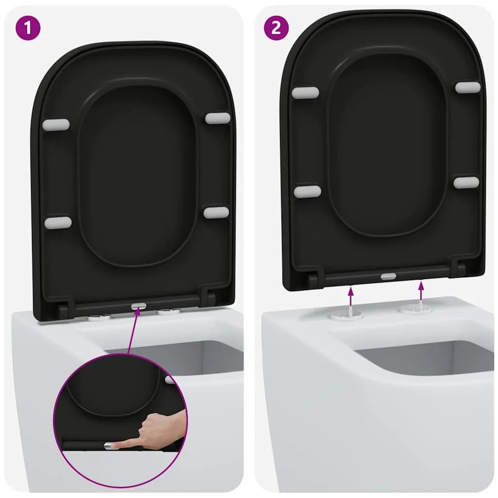 Assento de Vaso Sanitário com Fechamento Suave Duroplast Preto