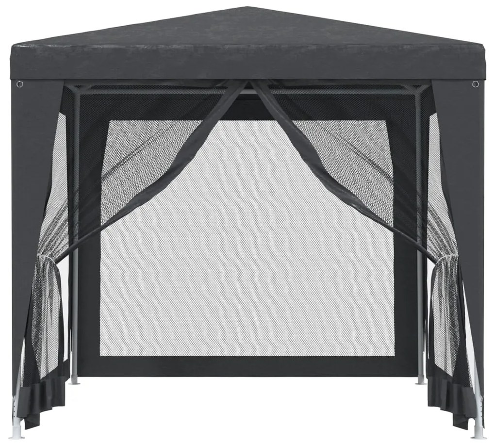 Tenda festas c/ 4 paredes laterais rede 2,5x2,5m PEAD antracite