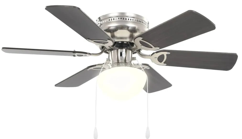 Ventoinha de teto com luz 82 cm castanho escuro