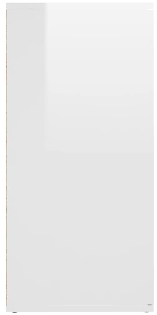 Aparador 160x36x75 cm contraplacado branco brilhante