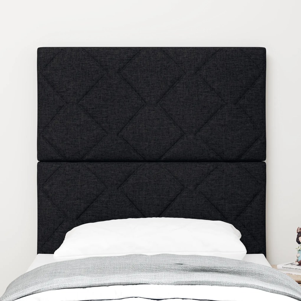Cabeceira vidaXL Design de Blocos de Diamante Preta 80 cm Tecido
