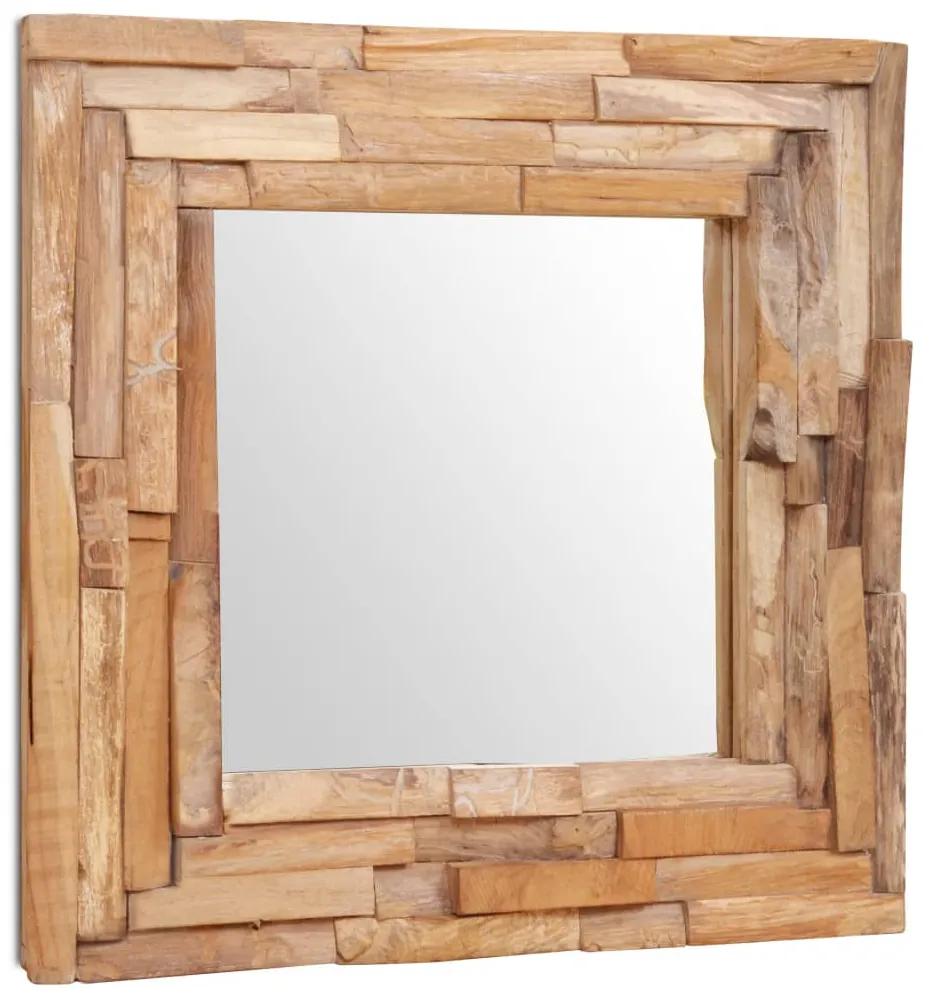 244562 vidaXL Espelho decorativo em teca 60x60 cm quadrado