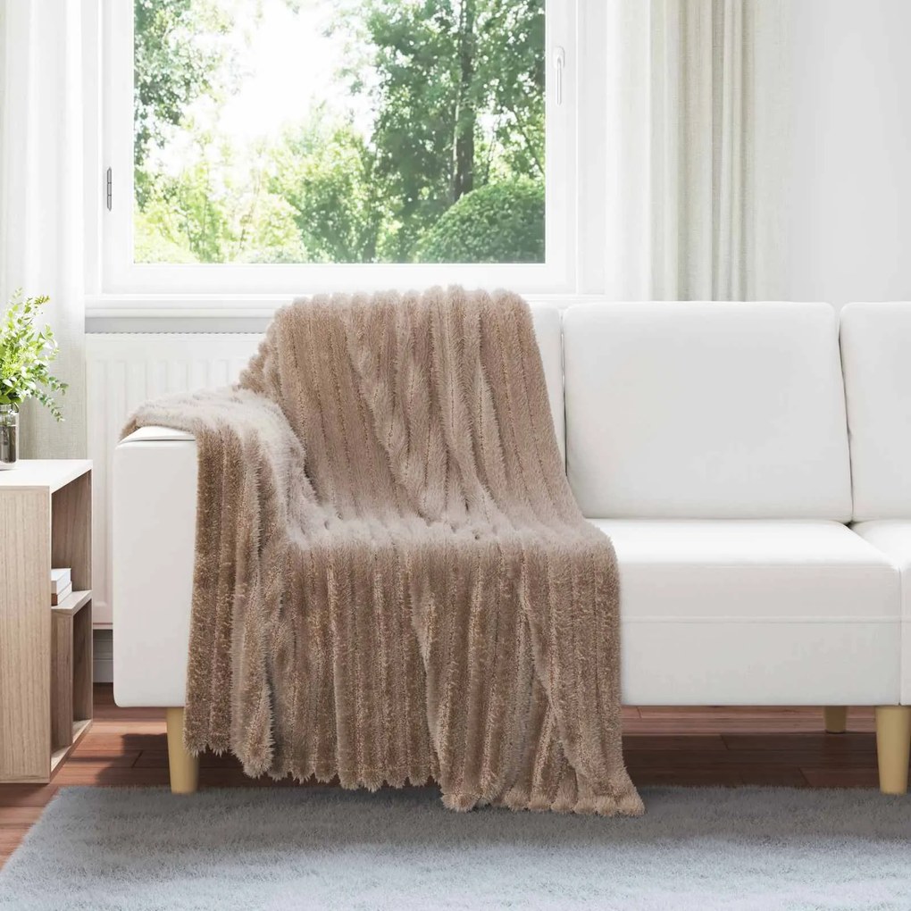 vidaXL Cobertor Camelo 150 x 130 cm Lã