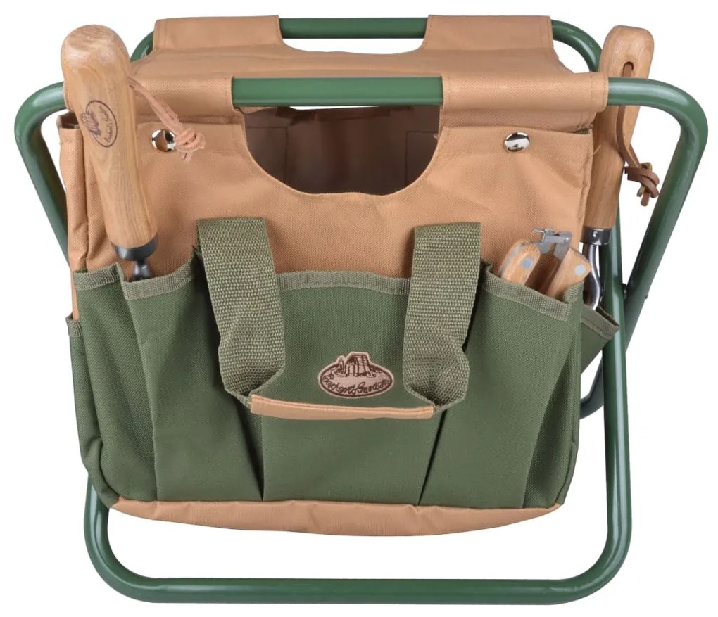 421285 Esschert Design Saco para ferramentas de jardim e banco GT01