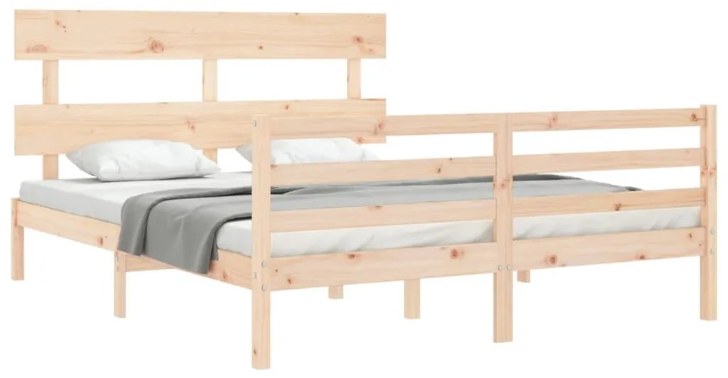 Estrutura de cama King Size com cabeceira madeira maciça