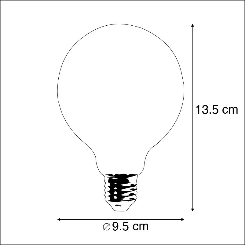 Conjunto de 5 lâmpadas LED reguláveis E27 G95 ouro 5W 380 lm 2200K