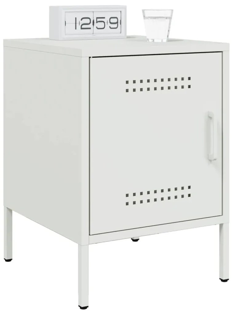 Mesa de cabeceira 36x39x50,5 cm aço branco