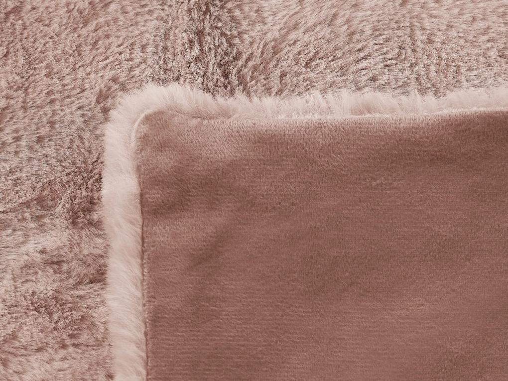 Manta rosa 200 x 220 cm CHAAB Beliani