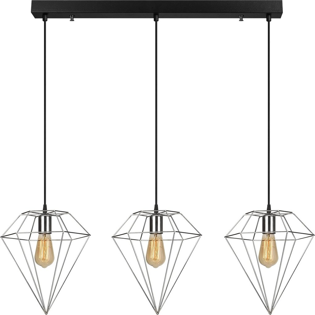 Candeeiro de Teto Elmas – Cromado – 100 x 30 cm