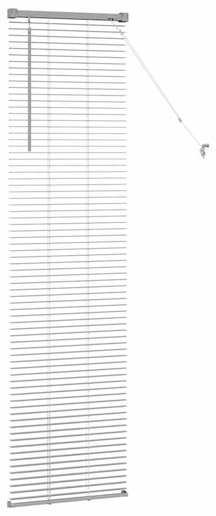 Persiana de Janela com cortinas Manual Prata 80 x 130 cm Alumínio