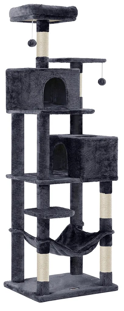 FEANDREA PCT191G01 Arranhador para gatos 191 cm com pelúcia macia cinza fumê