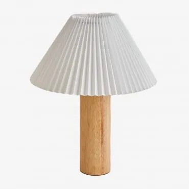 Lâmpada De Mesa Em Madeira De Borracha Gaines Ø40 Cm - Sklum