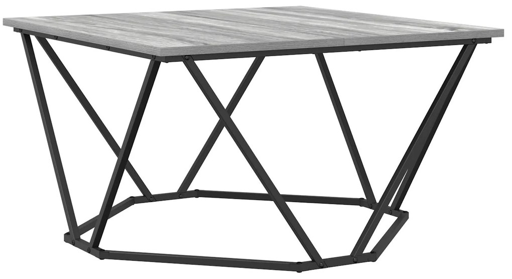 Mesa de Centro Cinza Sonoma 80x80x45 cm Madeira Engenharia