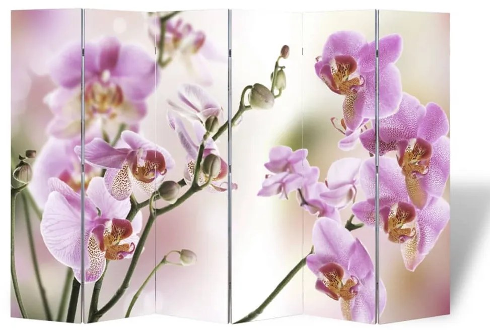 Biombo dobrável com estampa de flores 217x170 cm
