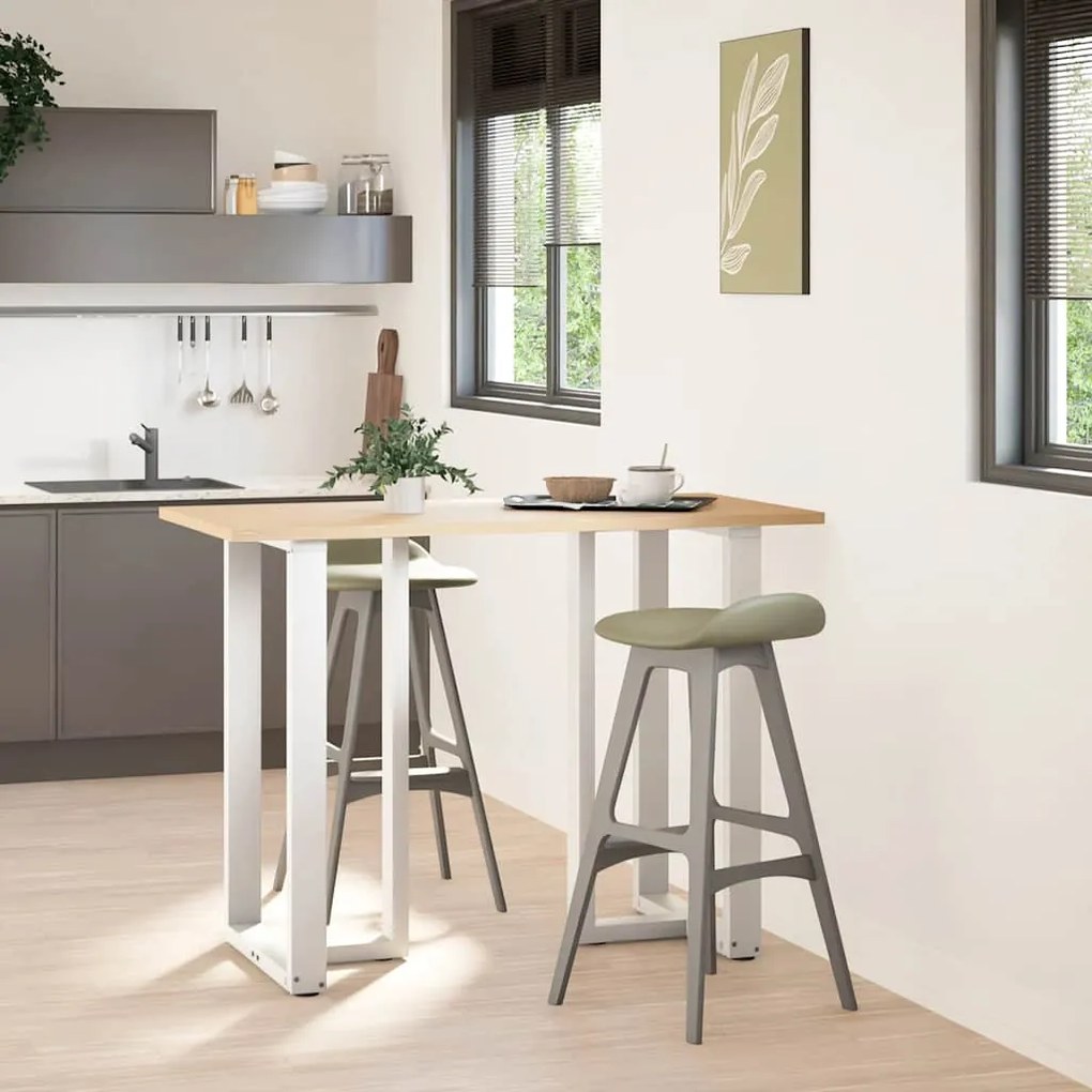 Pés de mesa de bar em forma de T, 2 peças, branco, 60x35x(100-101) cm,