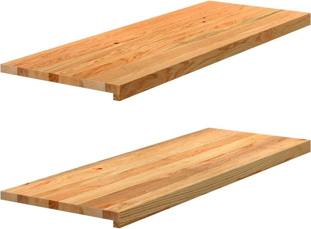 vidaXL Soleiras da janela 2 pcs 110x40x2 cm carvalho castanho-claro