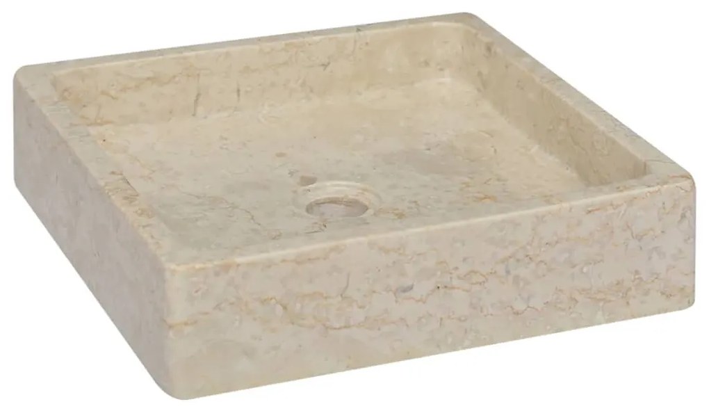 149168 vidaXL Lavatório 40x40x10 cm mármore cor creme