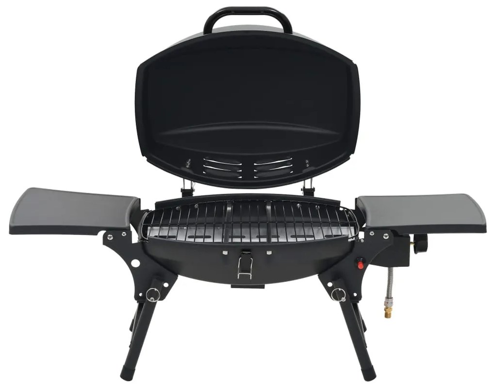 Grelhador/barbecue a gás portátil c/ zona cozinhar preto