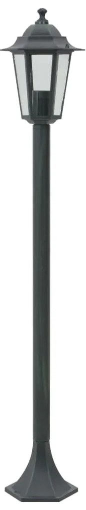 Candeeiros pé p/ jardim 6 pcs E27 110 cm alumínio verde escuro
