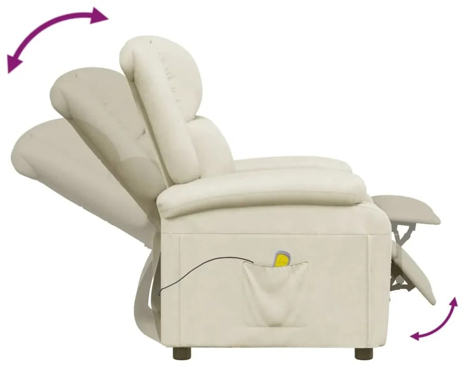 Cadeira de massagens couro artificial cor creme