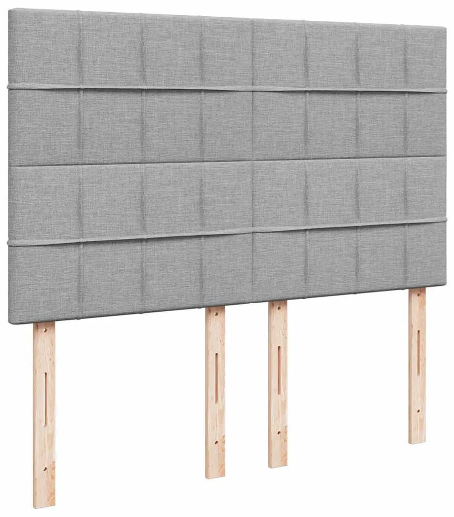 Estrutura de cama otomana com colchão 140x190 cm cinzento claro