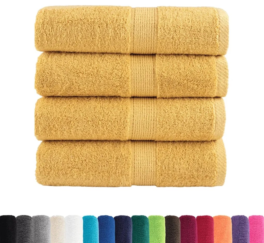Toalhas de mãos premium SOLUND 4pcs 30x30 cm 600 g/m2 dourado