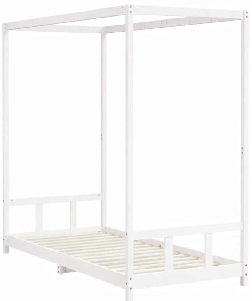 Estrutura de cama infantil 90x200 cm pinho maciço branco