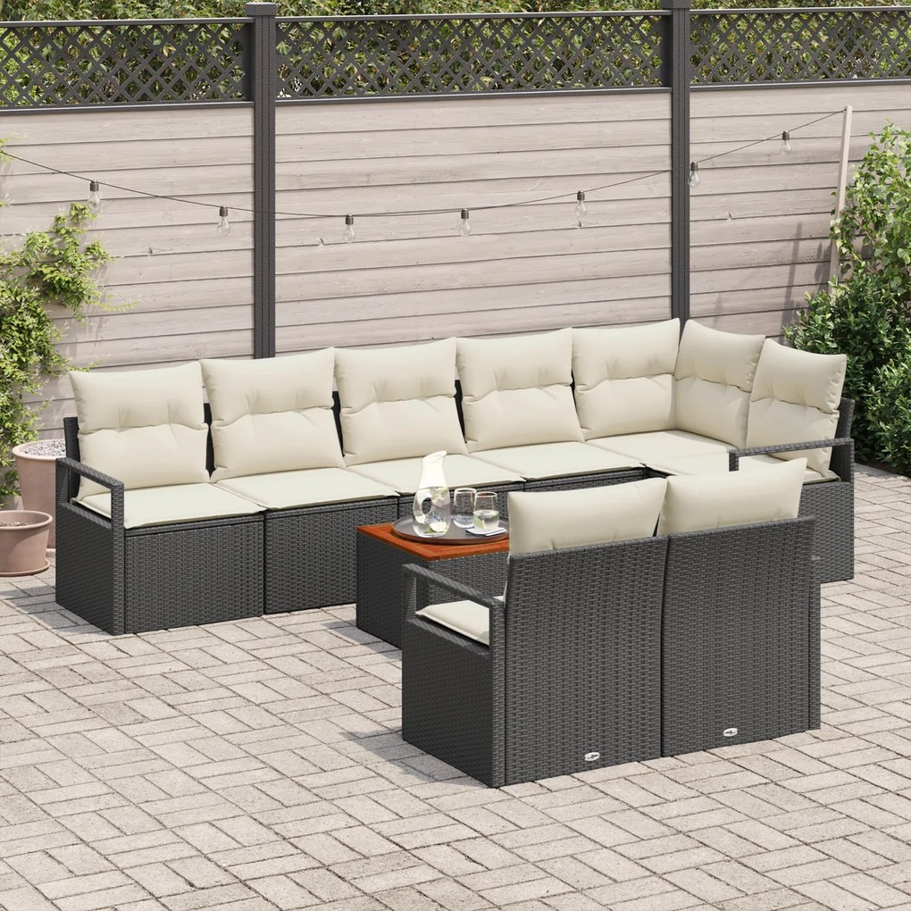 Conjunto de Sofás de Jardim vidaXL com Almofadas Rattan Sintético Pret