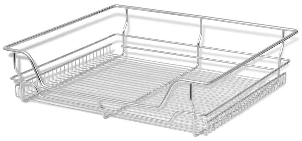 Cestos de arame extraíveis 2 pcs 600 mm prateado