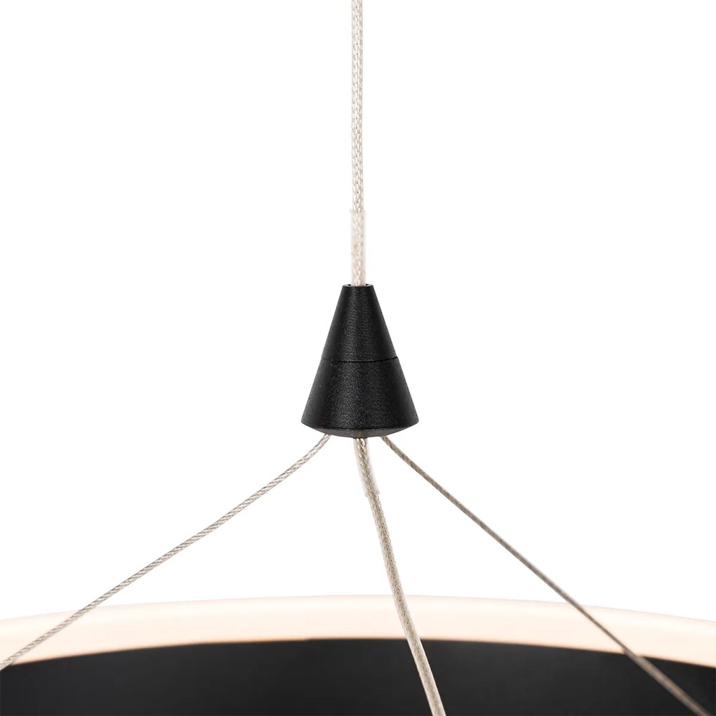 Candeeiro suspenso preto 30 cm incl. LED regulável em 3 níveis - Lyani Design