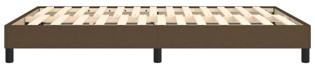 Estrutura de cama sem colchão 140x190 cm tecido castanho-escuro
