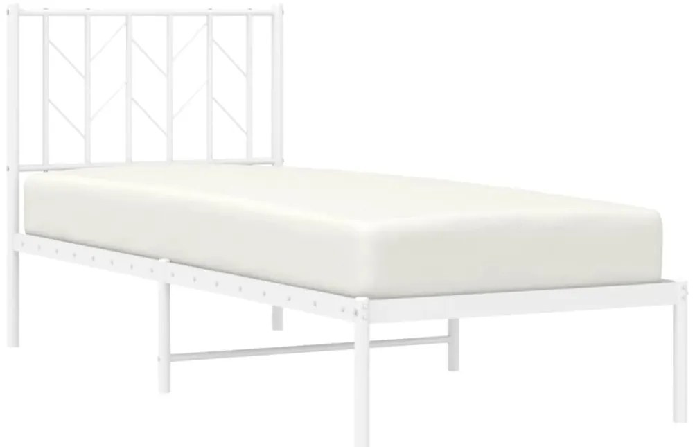 Estrutura de cama sem colchão com cabeceira 75x190 cm branco