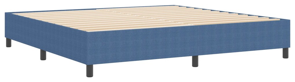 Cama Box com Molas VidaXL Azul 200x200 cm em Tecido Corduroy