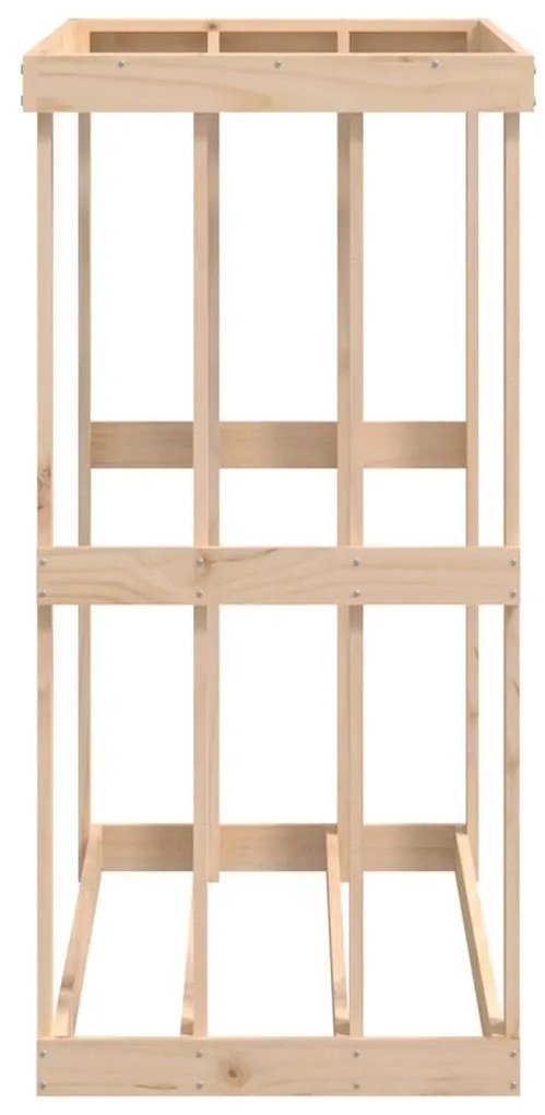 Suporte de lenha p/ exterior 108x52x106 cm madeira pinho maciça