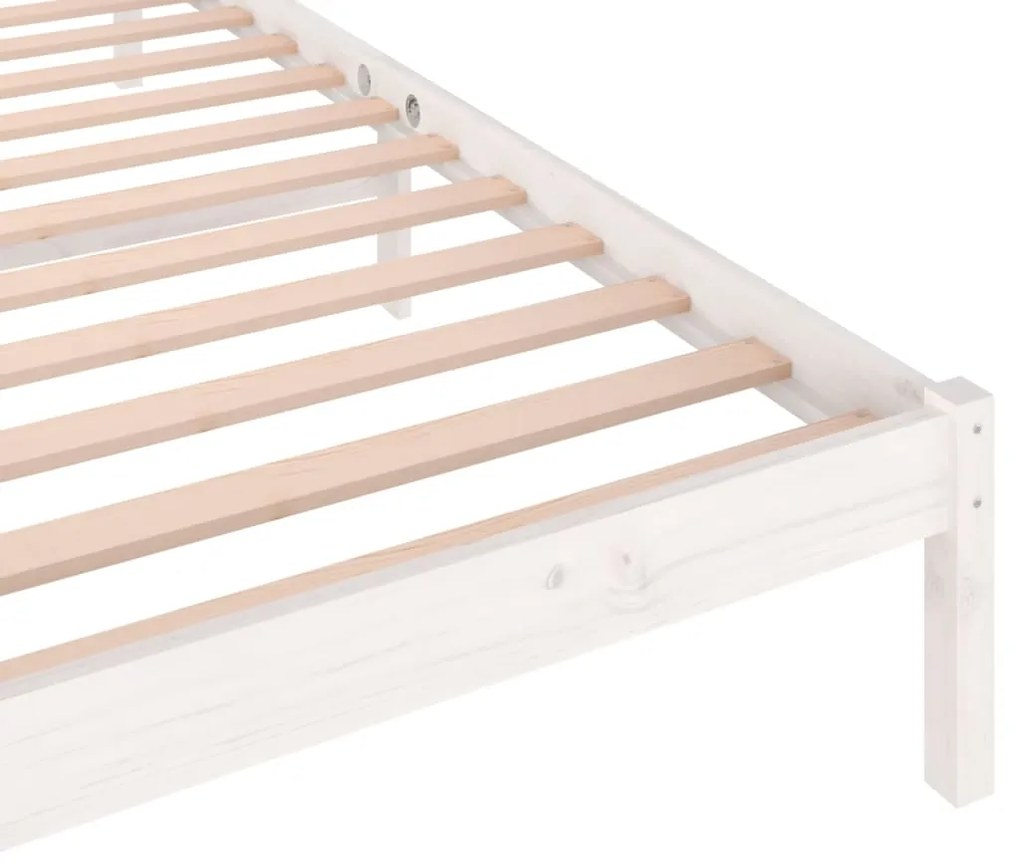Estrutura de cama 90x200 cm pinho maciço branco