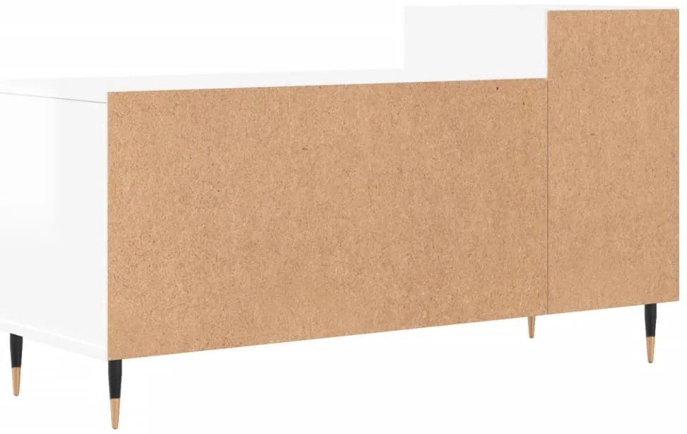 Móvel para TV 100x35x55 cm derivados madeira branco brilhante