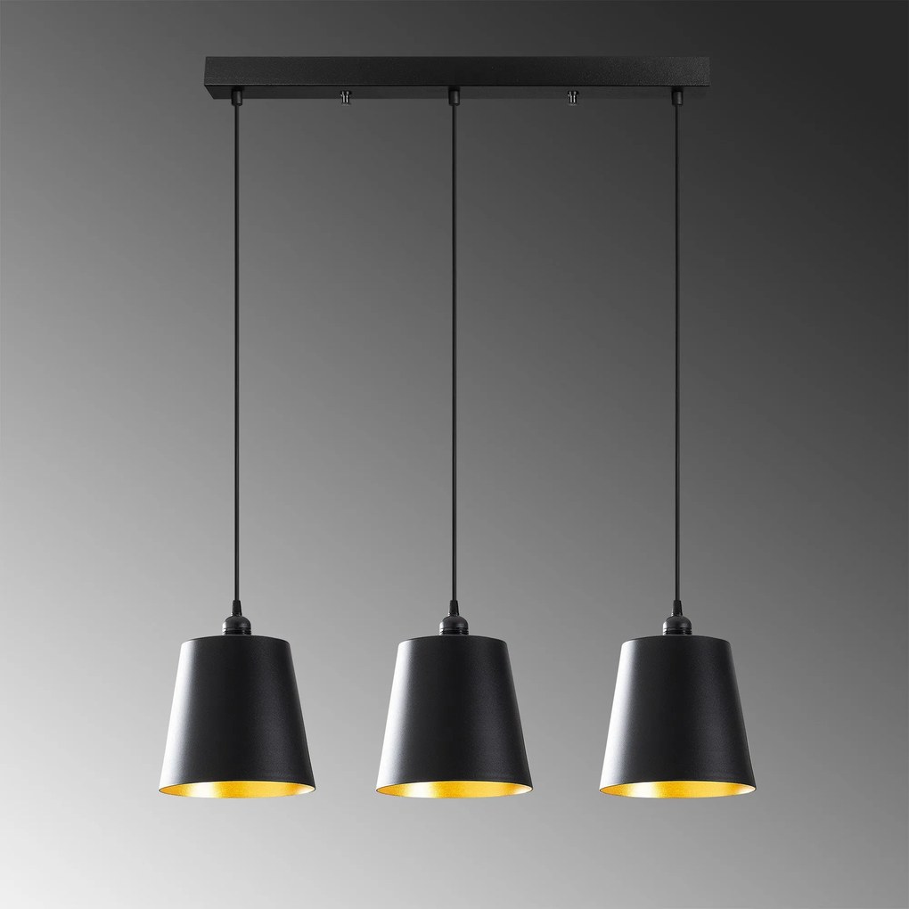 Candeeiro Suspenso Berceste – Preto – 60 x 21 cm