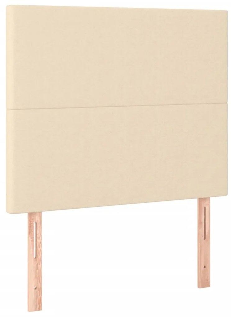 Estrutura de cama sem colchão 100x200 cm tecido cor creme