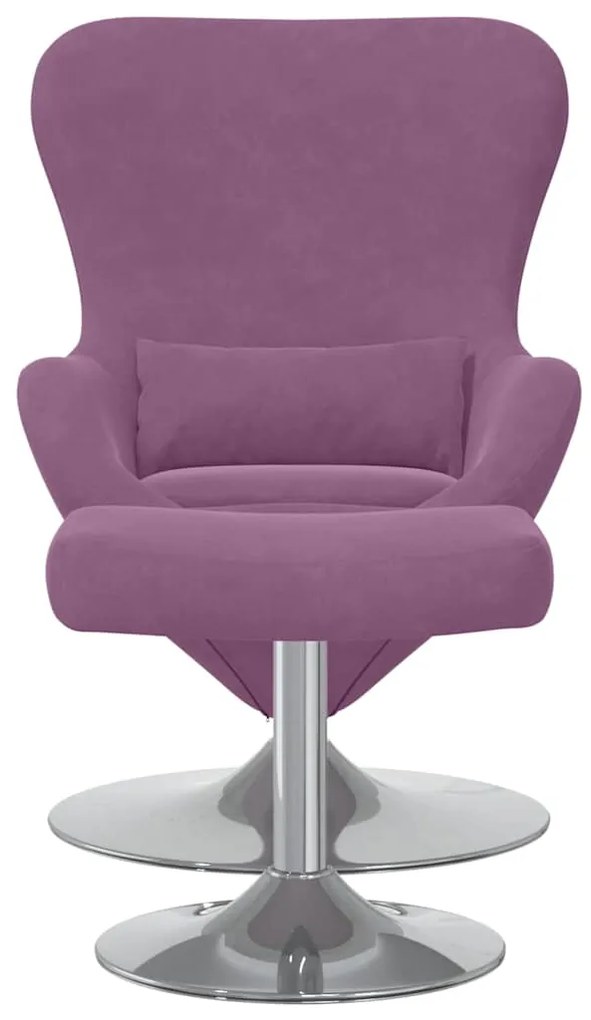 Poltrona Egg vidaXL com Puff em Veludo Roxo