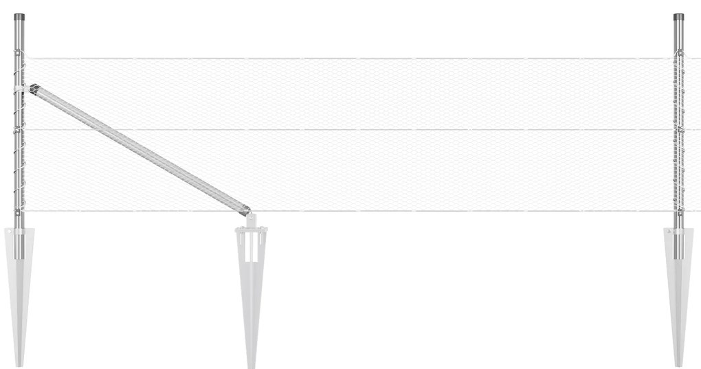 Cerca Hexagonal vidaXL 0,4x25 m Aço Galvanizado
