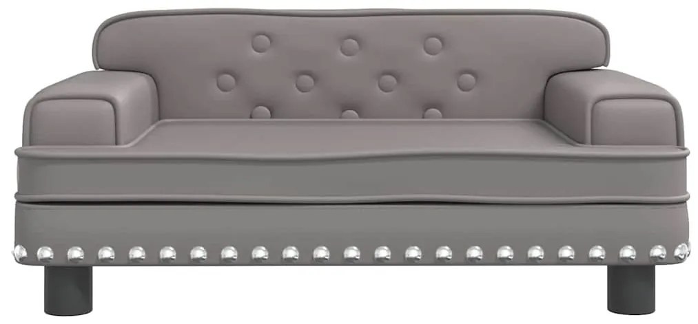 Sofá infantil 70x45x30 cm couro artificial cinzento