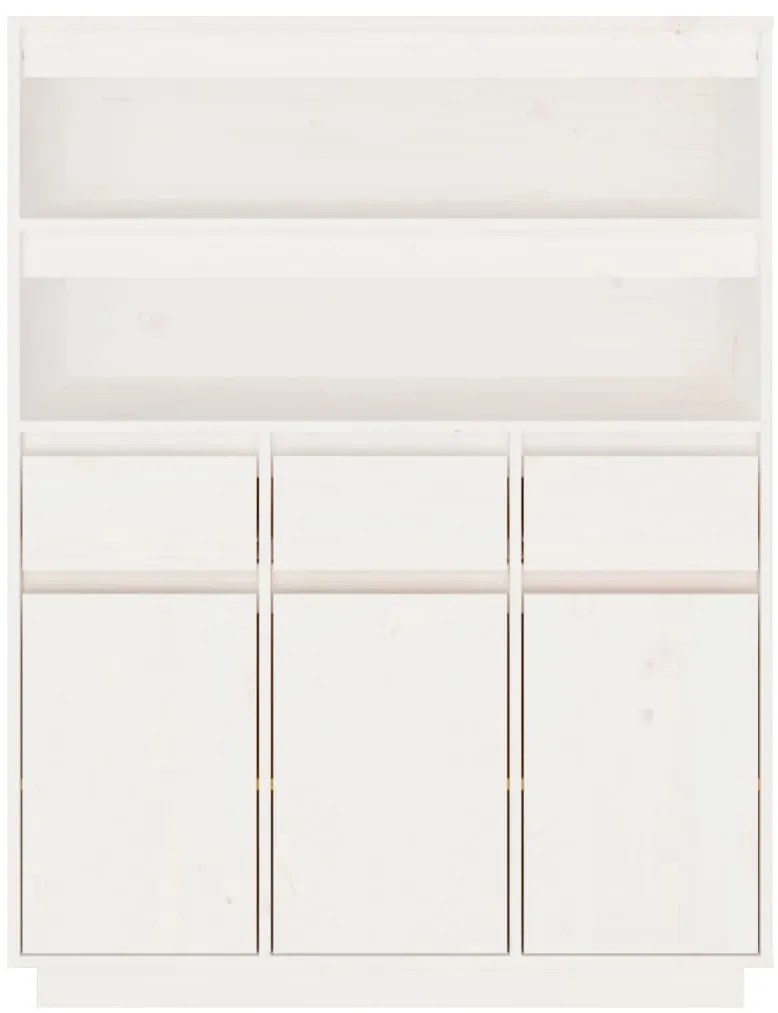 Aparador alto 89x40x116,5 cm madeira de pinho maciça branco